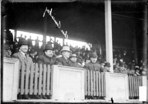 White Sox president Charles Comiskey, sitting in a front row seat in ...
