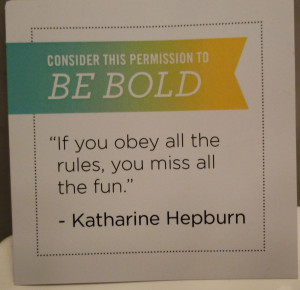 They included a cute quote from Katharine Hepburn!