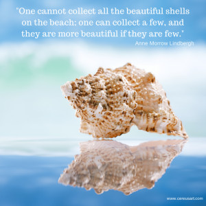 TEXT: “One cannot collect all the beautiful shells on the beach; one ...