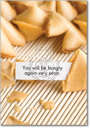 Hungry Soon Fortune Cookie Adult Humorous Birthday Paper Card ...