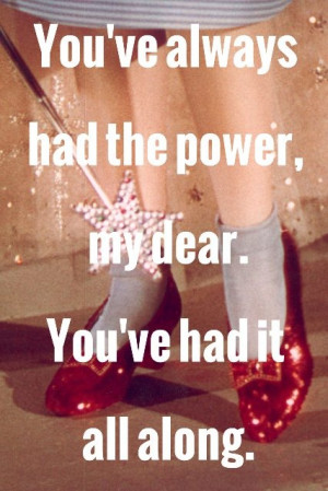 The Wizard of Oz | You've always had the power, my dear. You've had it ...
