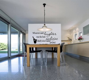 wall vinyl decals quotes for modern dining room with marble floors and ...