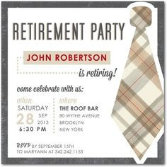 Brand New Retirement Party Invitations! Celebrate all of his hard work ...