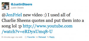 oh yeah charlie sheen looky looky what was just tweeted to me