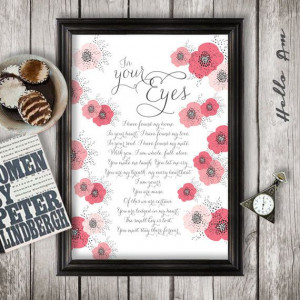 In your eyes - Wedding quote - Wedding vows framed - quote print ...