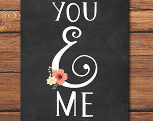 You And Me - Mr And Mrs Print - Wed ding Quote - Chalkboard Wedding ...