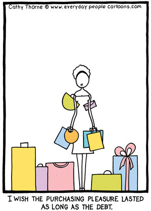 Overspending cartoon I wish the purchasing pleasure lasted as long as ...