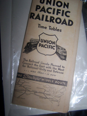 RAILROAD MEMORABILIA Union Pacific Railroad Time Tables 1942 the ...