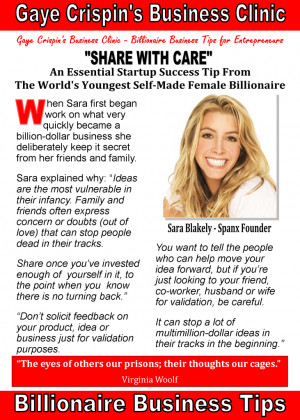 ... Business Tips - Sara Blakely - Spanx - Shero Quotes - Share with Care