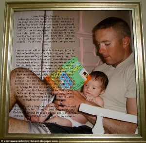 Weaver had Kiley's letter superimposed onto a picture of the soldier ...