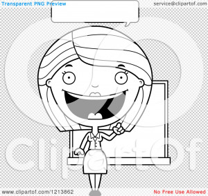 Cartoon of a Black And White Talking Female Teacher - Royalty Free ...