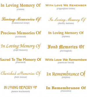 inscriptions in loving memory of in ever loving memory of