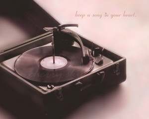 Keep a Song in Your Heart - Pink - Vintage Record Player Phonograph ...