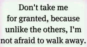 Sometimes you just have to walk away