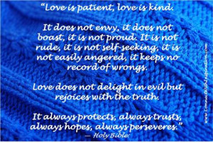 Quote From The Bible About Love is Kind Love is Patient is Kind Quote