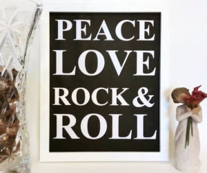 peace love rock and roll printable quote instant download wall art ...
