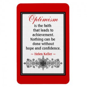 Motivational Helen Keller Quote Magnet :Optimism premiumfleximagnet