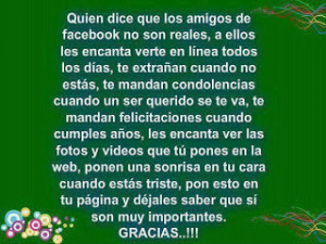 Frases para amigos virtuales - Quien dice que los amigos de facebook ...