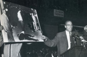Malcolm X at a rally for Ronald Stokes, a NOI member who was murdered ...