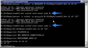 ... with double quotes it works fine with psexec without double quotes