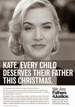 Kate Winslet Attacked by 'Defamatory' Fathers' Rights Group Ads