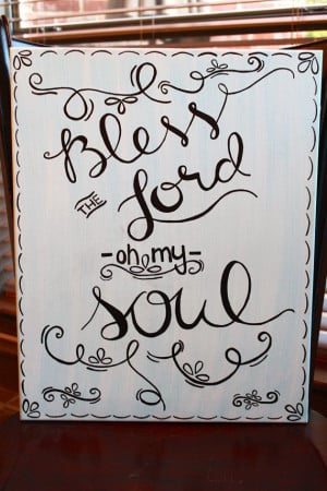 ... Canvas Painted Quote-Bless the Lord oh my soul on Etsy, $23.00