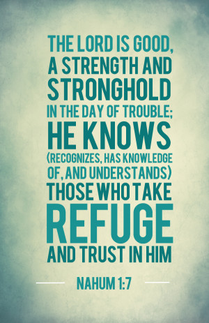 The Lord is good, a Strength and Stronghold in the day of trouble; He ...