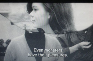 black and white, girl, monsters, quote - inspiring picture on Favim ...