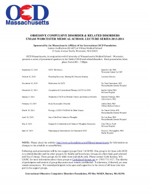 OCDM Lecture Series Worcester: Imp of the Mind: Intrusive Thoughts