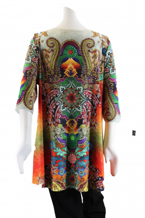 Amma Plus Size Diva in Color Pullover Style Tunic 388-1