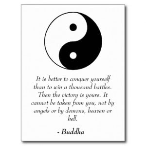 Famous Buddha Quotes - Conquer Yourself Post Cards