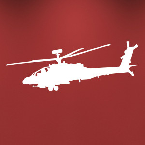 Apache Helicopter Wall Decal - White