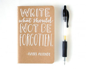 Small Notebook // Isabel Allende Quote, Hand Lettered, Pocket Journal ...