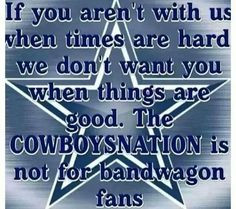 That's RIGHT! No fair weather fans allowed!!!!! More
