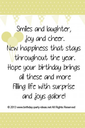 ... birthday brings all these and more Filling life with surprise and joys