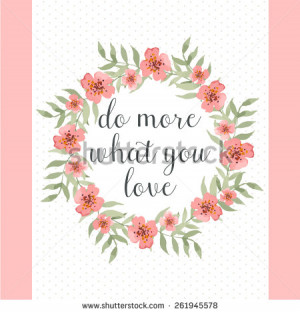 watercolor wreath with inspirational words on polka dots background ...