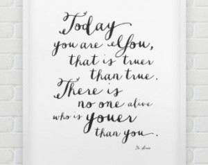 you Dr Seuss quote pr int // instant download print // black and white ...