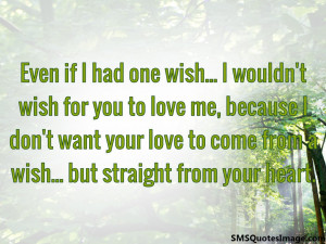 Even if I had one wish...