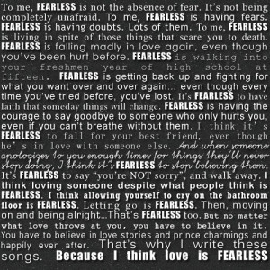 FEARLESS Taylor Swift quote