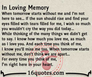 In loving memory quote