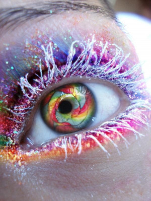candy, eye, glitter, lollipop, rainbow, white