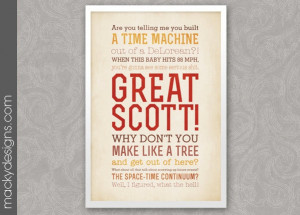 Great Scott - Back to The Future Quotes - Typographic Print - 13x19 ...