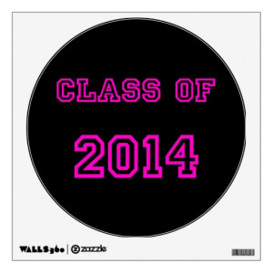 class_of_2014_pink_customized_graduation_template_walldecal ...