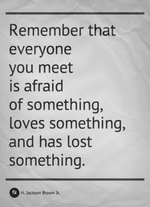 ... meet is afraid of something, loves something, and has lost something