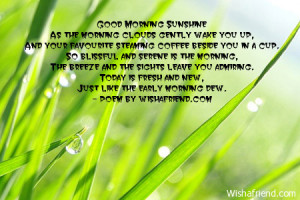 Good Morning SunshineAs the morning