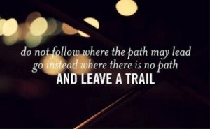 Do not follow where the path may lead, go instead where there is not ...