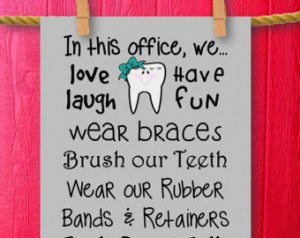 Orthodontist Gift Orthodontics Ortho Art Office Decor Brush Your Teeth ...