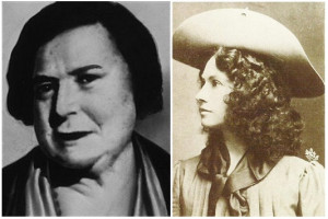 Left: Ma barker (1873 – 1935). Right: Annie Oakley (1860 – 1926 ...