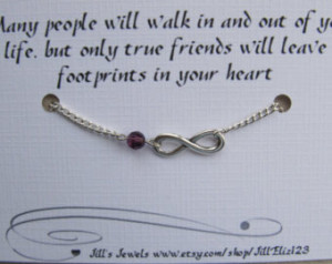 Best Friend Infinity Charm Bracelet a Crystal and Friendship Quote
