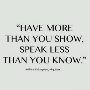Have more than you show...
